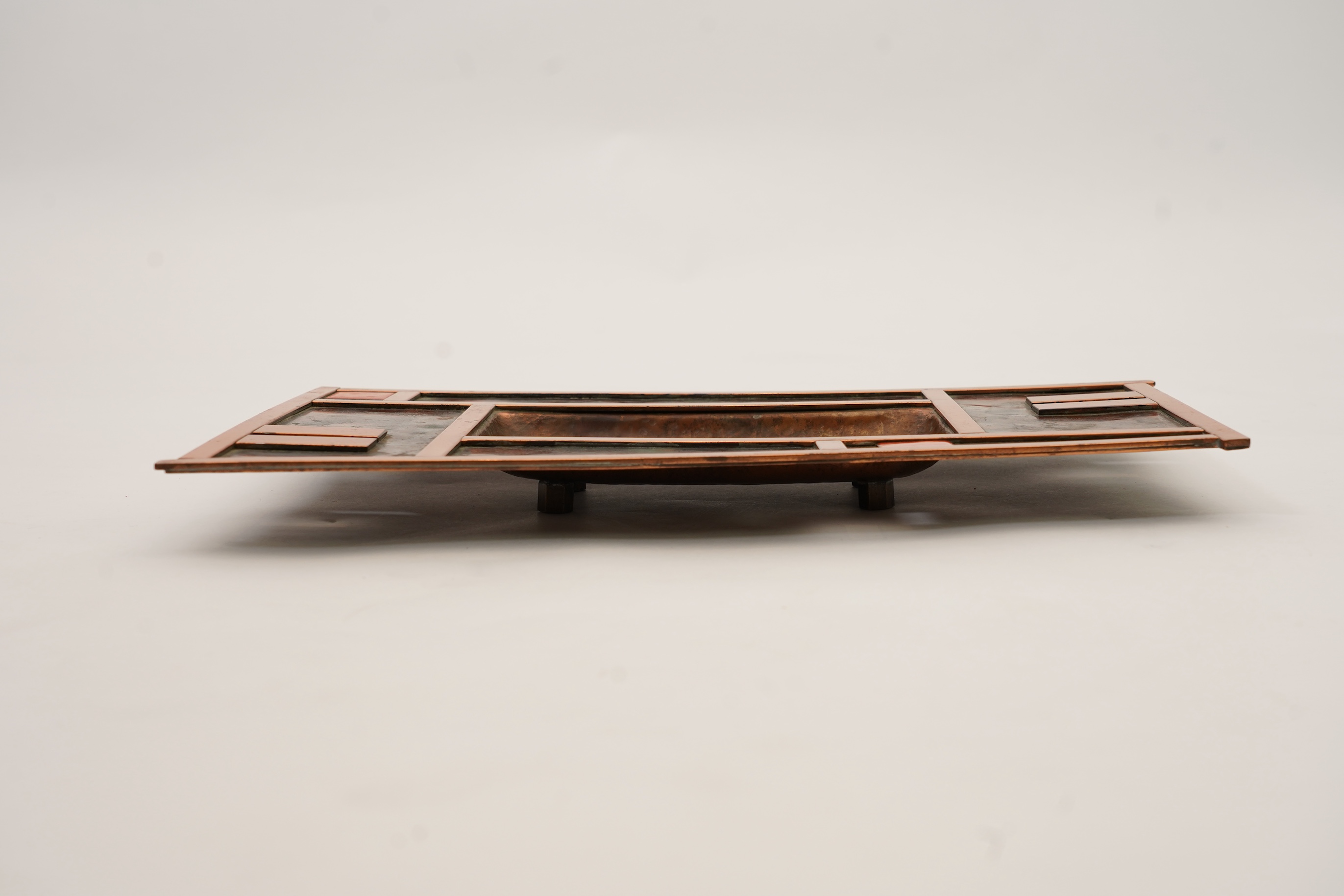 Sam Fanaroff BEM, 1926-2019, An asymmetrical patinated copper dished tray